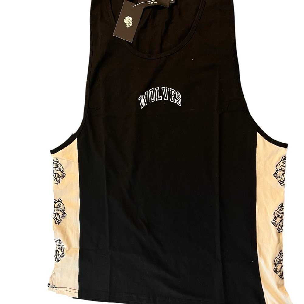 Black and Cream Wolves Tank Top